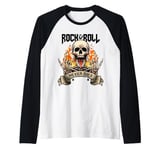 Rock And Roll Never Die Vintage Retro Rock&Roll Rock Concert Raglan Baseball Tee