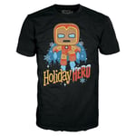 Funko Boxed Tee: Marvel Holiday - GB Iron Man - Large - (L) - T-Shirt - Vêtements - Idée de à Manches Courtes pour Les Adultes Les Hommes et Les Femmes - Produits Officiels