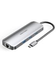 Vention USB-C Docking Station to HDMI 3x USB3.0 RJ45 SD TF PD 0.15m TOKHB (gray)