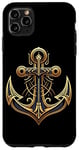 Coque pour iPhone 11 Pro Max Symbole de la mer ancre cool dans le style art déco de Noël