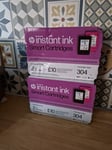 HP 304 INK  CARTRIDGE BLACK & TRI-COLOUR Instant Ink 304 2 Packs Of 2