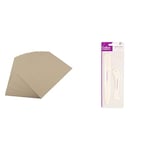 House of Card & Paper Grey Kraft Board 1500micron 945gsm A4 Size 20 Sheets per Pack & Crafter's Companion Curved and Straight Bone Folders for Paper and Card Crafting Projects