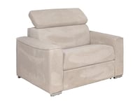 Vente-unique - Fauteuil Convertible 1 Place - Fauteuil Convertible Express en Velours côtelé Beige - Couchage 70 cm - Matelas 14 cm Vizir