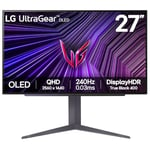 LG Ultragear OLED Gaming Monitor 27GS93QE, 27 Inch, 1440p, 240Hz, 0.03ms, OLED Display, HDR 10, NVIDIA G-Sync Compatible & AMD FreeSync, Smart Energy Saving, DisplayPort, HDMI