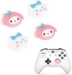 Thumbsticks Pour Ps5 Pour Ps4 Manette,Cute Anime Thème Silicone Joystick Grips Caps Accessoire Pour Xbox Series X/S, Xbox One, Switch Pro Controller,4 Pcs-Lapin Et Chien Nuageux