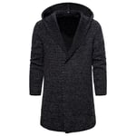 Cardigan Capuche Hommes De Marque Slim Manches Longues Couleur Unie Pull Cardigan Homme Modèle Coupe Longue À Capuche Gilet Cardigan Homme