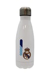 CYPBRANDS Gourde personnalisable blanche en acier 550 ml Real Madrid, unisexe, enfant, argent, motif lettre I