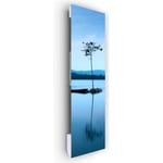 ILO - Radiateur Soufflant Mural - 1750W - +28 Motifs- Extra Plat, Verre- IP44 - Vertical- Programmable - Arbres Reflet