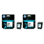 2x Original HP 301 Black Boxed Ink Cartridge CH561E For ENVY 5530 Printer