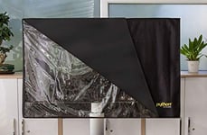 PYTHON Coque de Protection résistante aux intempéries pour téléviseur/téléviseur et Moniteur, intérieur/extérieur, 140 x 89 cm, Noir