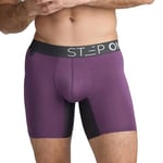 STEP ONE | Mens Bamboo Boxer Brief (Longer) | Anti Chafe, Moisture Wicking Underwear for Men | Juicy Plums | 4XL