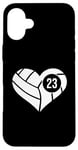 Coque pour iPhone 16 Plus Maillot de volleyball avec cœur numéro 23 Team Mom