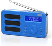 Radio Portable Rechargeable FM Dab RNT - MB225 - Petite Radio Numérique Stéréo Portative Digitale avec Batterie Alarme Poste 40 Présélections et Prise écouteurs (Bleu)