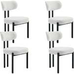 Wahson Office Chairs - Chaises de Salle à Manger Lot de 4 Chaise Salle a Manger Moderne avec Pied Métal Chaise de Cuisine sans Accoudoirs, Fausse