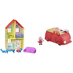 Peppa Pig Peppa’s Adventures Peppa’s Family House Playset Preschool Toy, includes Figure and 6 Accessories Multicolor F2167 & Peppa’s Adventures Peppa’s Family Red Car Preschool Toy
