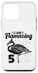 Coque pour iPhone 12 mini I am Flamazing Fête d'anniversaire Flamant rose 5 ans