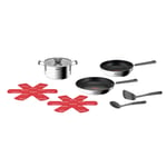 Batterie De Cuisine Opti'space En Inox 8 Pièces Tefal - Le Set De 8 Pièces