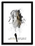 K.Olin Tribu - Affiche Shadow Collection Gandalf par Julien Kaltnecker, Papier, Blanc, 40 x 60 x 0.1 cm