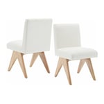 Wahson Office Chairs - Chaises de Salle à Manger Bois Lot de 2 Chaise Salle a Manger Rétro avec Pied Bois Chaise de Cuisine Rembourrées avec Dossier,