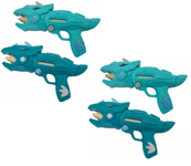 Set 4 x Dinosaur Water Pistol Guns Jurassic 28cm Triceratop Pump Action Soakers