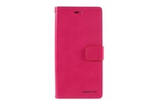 Magunivers Coque et étui téléphone mobile Etui en pu lune bleue avec support rose pour votre apple iphone 12 pro max 6.7 pouces