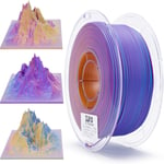 PLA Filament 1.75mm, Filament Mat Multicolore pour imprimante 3D, Tricolors 3 en 1 Chrome, Précision dimensionnelle +/- 0.03mm, Bobine de 1KG, Pourpre Coucher de soleil.[G383]