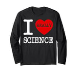 I Love Science I Heart Science For Men Women Kids Teacher Long Sleeve T-Shirt