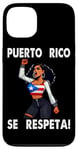 Coque pour iPhone 13 Porto Rico Se Respeta Boricua Femme Protest Poing Autonomisé