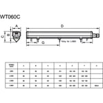 Ledinaire Industriarmatur WT060C 1800 lm, 840, 15W, 600 mm