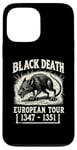 Coque pour iPhone 13 Pro Max Black Death European Tour Plague Rat Histoire médiévale