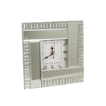 Table clock Romimex Silver Glass 20 x 20 x 5 cm