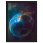 NASA Hubble Space Telescope Bubble Nebula NGC 7635 Cassiopeia Artwork Framed Wall Art Print A4