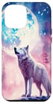 Coque pour iPhone 15 Plus Loup blanc dans l'art de style fantastique | Pour les amateurs de loup