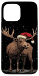 iPhone 13 Pro Max Christmas Magic Moose in Santa Hat Costume for Cozy Xmas Case