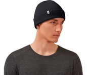 MERINO BEANIE LÖPARMÖSSA Dam Black ONESIZE