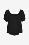 Vero Moda Curve - Topp vmClova SS Top Wvn Cur - Svart