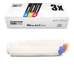 3x Eurotone Eco Cartridge XXL for OKI MC-861-CDTN MC-862-CDTN MC-861-CDXN