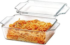 Small Rectangle Casserole Dishes with Lid, 1L Individual Lasagne Dishes, 17x14.5x6cm, Oven Proof, Microwavable