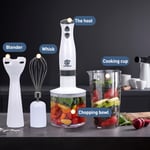 4 in 1 Hand Blender Set Powerful Food Processor Mixer Whisk & 500ml Chopper Bowl