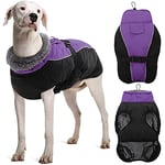 DENTRUN Dog Coats Waterproof With Harness Dog Puffer Jacket Reflective Equafleece Dog Winter Coat With Legs Dog Clothes for Small Medium Large Dogs Warm Fleece Coat Joules French Bulldog Dachshund