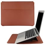 HoYiXi 14 Inch Laptop Sleeve Case PU Leather Case Compatible with New MacBook Pro 14 2021/ HUAWEI MateBook 14 2021/ HP Chromebook 14'' / Dell Latitude 14/13.5'' Surface Laptop 3, Sleeve Pouch Brown