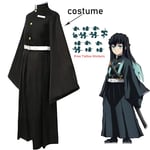 Tokitou Muichirou Cosplay Kostym Anime Demon Slayer Cosplay Kimetsu No Yaiba Kisatsutai Uniform Peruk Halloween Festkläder Guld S Gold S