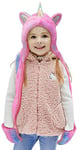 Gifts Treat Foulard à Capuche pour Filles, Bonnet d'hiver en Peluche Licorne pour Enfants (Violet, M)