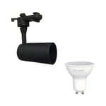 Kit Spot LED sur rail Monophasé Noir + Ampoule LED GU10 5W - Blanc Froid 6000K - 8000K - SILAMP