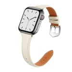 Apple Watch 41mm Series 7 Smalt armband i äkta läder, beige