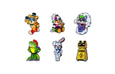 Youtooz Five Nights At Freddy's Security Breach Lot de 6 épingles de sécurité sous licence officielle FNAF, en métal, sans pierre précieuse, taille unique, Métal, Pas de gemme