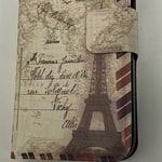 Case For Iphone 5s 5 Cover Pu Leather Flip Wallet - Paris Postcard