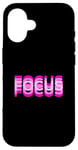 Coque pour iPhone 16 Rose FOCUS Illusion d'optique graphique rose