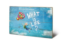 Pyramid International Adventure Time What is Life Wood Print, Multi-Colour, 40 x 59 x 1.3 cm