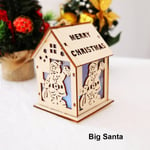 Led Light Lamp Christmas Wood House Tree Hanging Big Santa